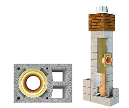System kominowy " FIREND UNIWERSAL " Φ 200 h=14,0m z 2 wentylacjami