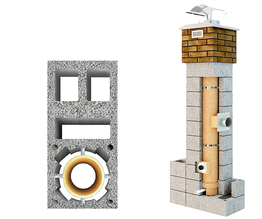 System kominowy " FIREND TURBO KERAMIK " Φ 160 h=14,6m z 3 wentylacjami