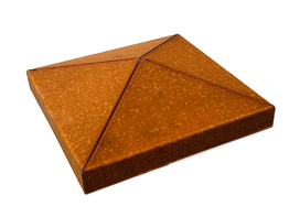 CZAPKA CORTEN 330x330 NA SŁUPEK OGRODZENIOWY