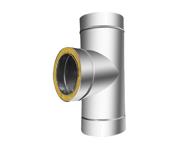 Czopuch trójnik przyłączeniowy dwuścienny INOX Ø fi 160 1,0mm