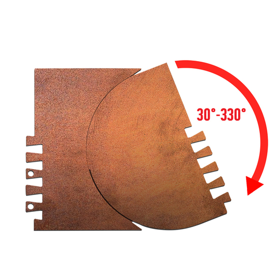 Łącznik reg. 30°-330° 4,0 250mm do obrzeży trawnikowych prostych Corten/Korten